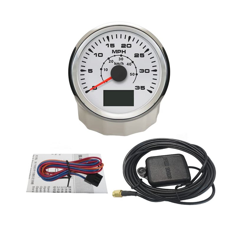 ELING Marine Auto GPS Speedometer Speedo Velometer 0-35MPH 0-55KM/H Odometer Mileage Backlight 85mm - Image 5